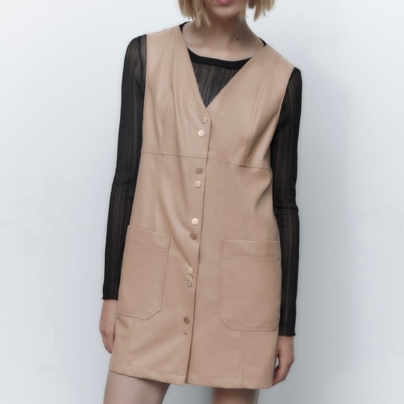 Zara | Dresses | Zara Mini Faux Leather Pinafore Dress | Poshmark Zara | Dresses | Zara Mini Faux Leather Pinafore Dress | Poshmark